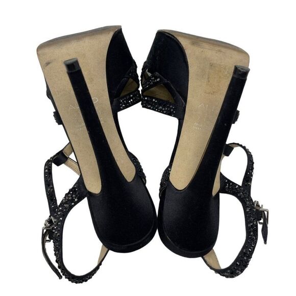 Aldo Black Jeweled studded stiletto heels US7 BoxC Platform Y2K 90s - Picture 4 of 8